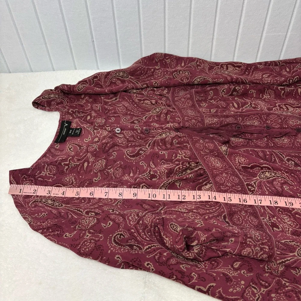 Venezia Long Sleeve Relaxed Tunic Blouse 100%‎ silk  size 18/20